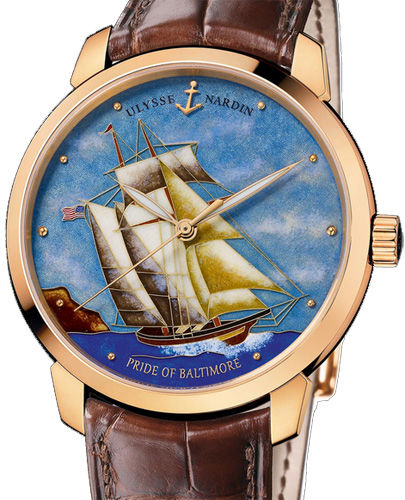 Ulysse Nardin 8156-111-2 / BALT Classico Enamel Classico Pride of Baltimore Limited Edition replica watch